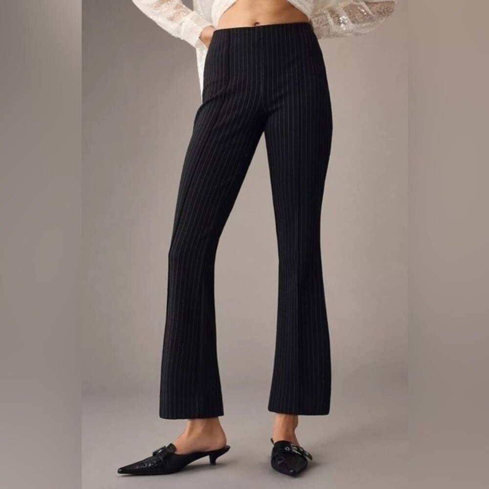 NWT Size XS - The Margot Kick-Flare Pull on Pants by Maeve Striped Dark Navy